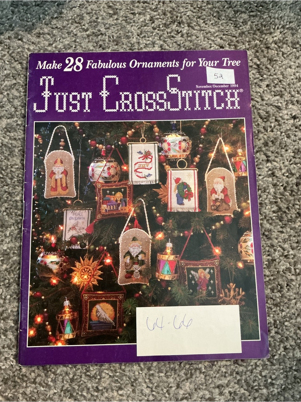 Vintage Just Cross Stitch Magazine - Holiday Ornament Edition #52